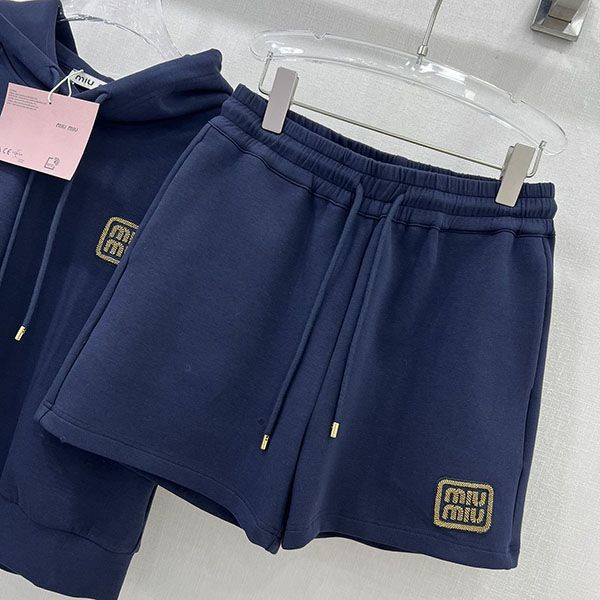 希少 ミュウミュウ ロゴスウェット上下 半袖 myh71355